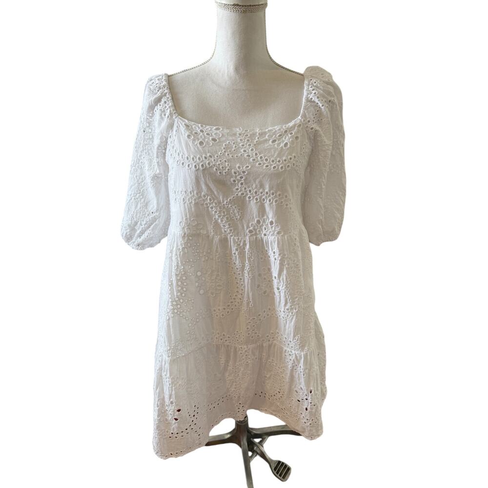 Sanctuary White Eyelet Mini Dress